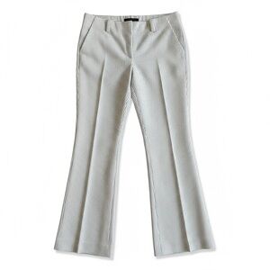Theory White Striped Flare Pants
